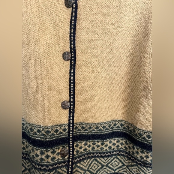 Vintage Mat 100% pure wool Women's nordic cardigan Sweater size medium - Picture 4 of 6